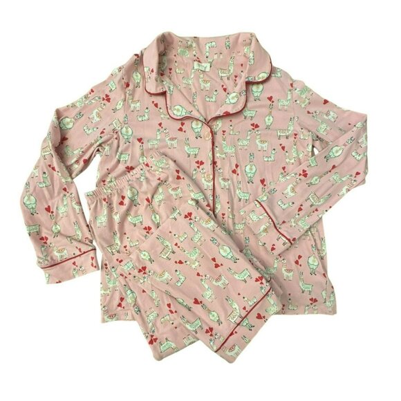 BedHead Pajamas Other - BedHead Pajamas Love Llama Print Pink Long Sleeve Top & Pants Set Large